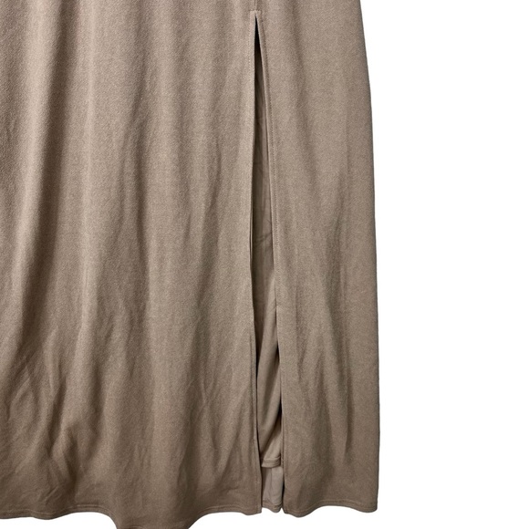 Birdy Grey Jay Crepe Size XL Taupe Gown V Neck Slit Stretch Prom Bridesmaid NEW - Picture 3 of 7